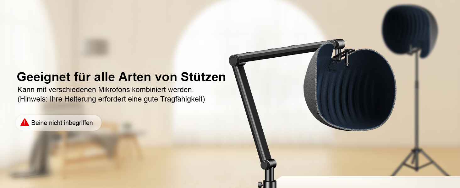 Акустичний ізоляційний екран для мікрофона AOKEO, поп-фільтр та звукопоглинаючий щит, регульований