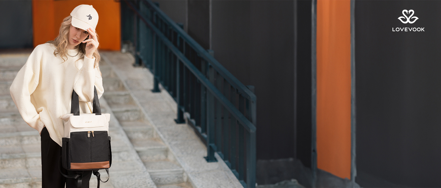 LOVEVOOK Рюкзак для жінок, великий, 15.6 дюймів, рюкзак для ноутбука, шкільний рюкзак для підлітків, водонепроникний, сумка для роботи, сумка-тоут 2 в 1, сумка для вчителя, рюкзак для подорожей, університету, бізнесу, бежевий хакі