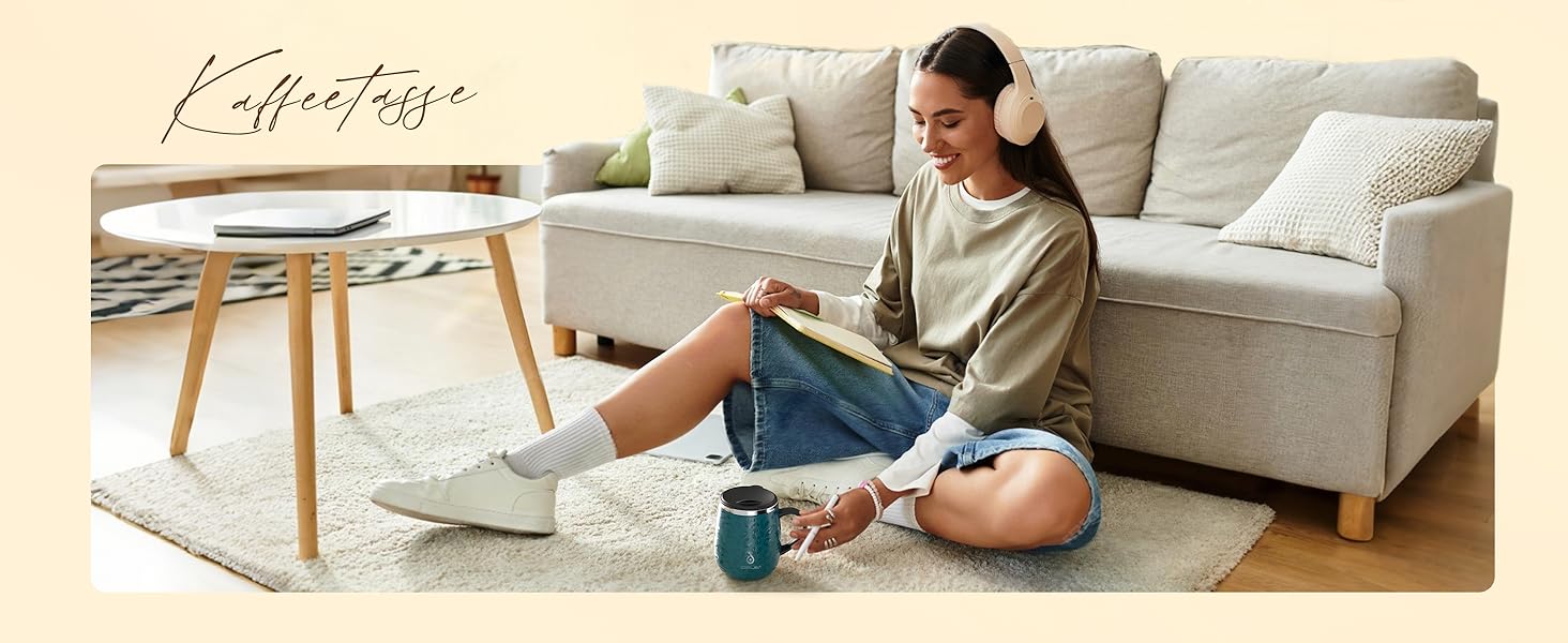 Кружка для кави та чаю Ideus 470 мл з подвійними стінками, з нержавіючої сталі, з нековзким ручним тримачем та кришкою-ковзаючою панеллю, великий об'єм (Трав'яний зелений) (Леопардовий жовтий)