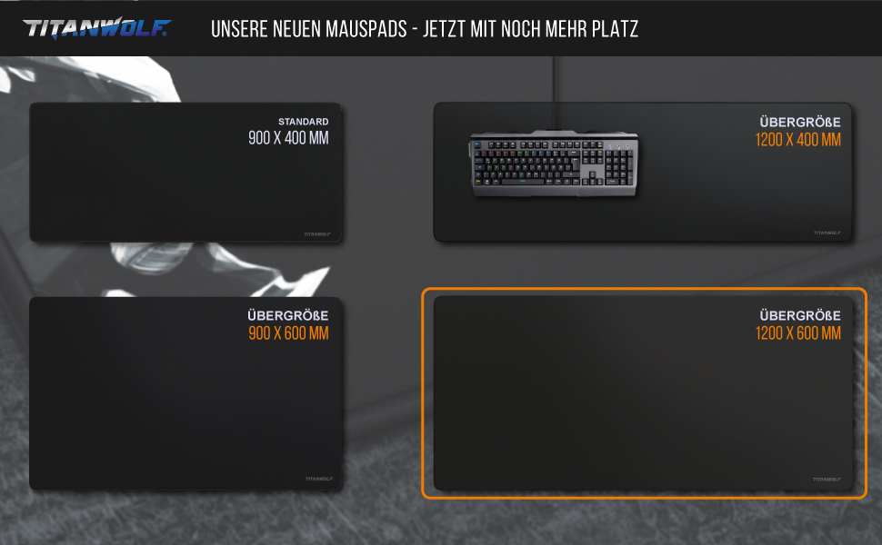 Килимок для миші Titanwolf XXXL 1200x600mm - великий ігровий килимок з мотивом Koi для миші та клавіатури Logitech