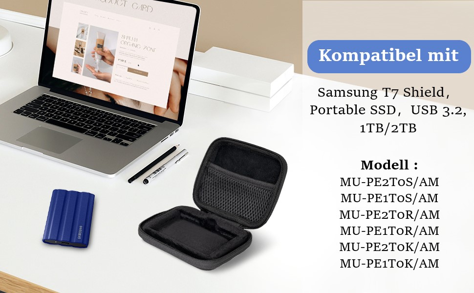 Чохол ProCase для SSD Samsung T7/T7 Touch (500GB/1TB/2TB) - міцний, захисний, чорний