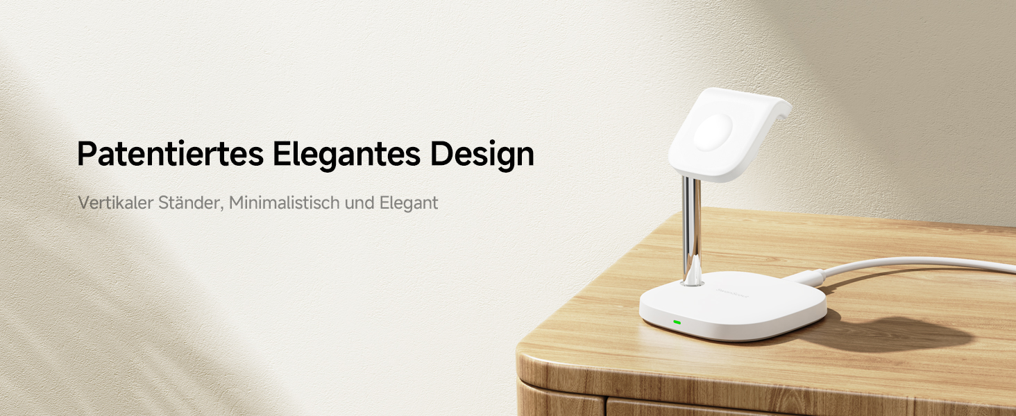 Зарядний пристрій для Apple Watch SwanScout 505A (Чорний): Підтримка всіх моделей (Ultra 3, SE 3, 11, 10, 9, 8, 7, 6, 5, 4, 3, 2, SE 2), Бездротова зарядка 5W, Регульований кут