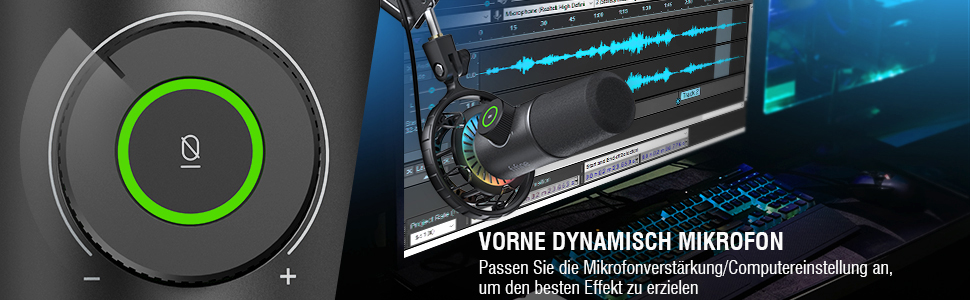Мікрофон FIFINE K658 Black - USB мікрофон для ПК, PS4, PS5, MAC з RGB підсвічуванням, динамічний, 16 біт/48 кГц, 3.5 мм роз'єм для навушників, Plug-and-Play, з амортизатором