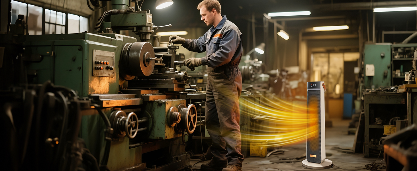 Електричний обігрівач Aigostar 2000W з пультом керування, ECO-режим, PTC кераміка, таймер 24год, тихий, осциляція 75°, 4 режими, захист від перекидання та перегріву, білий