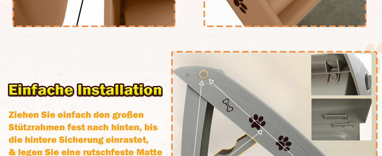 Сходинка для собак та котів SUBTLETY: розкладні сходи з 4 антиковзними сходинками, до 75 кг (колір: коричневий)