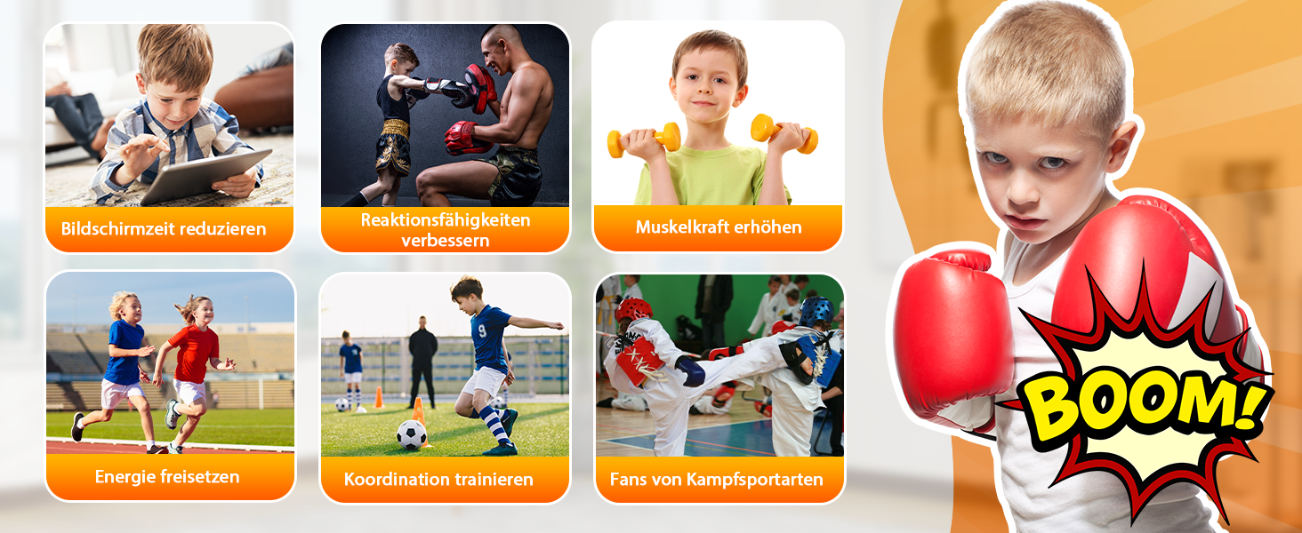 Боксерський мішок для дітей Ninonly з рукавичками та насосом. Ідеально для дому, вулиці, спортзалу від 6 років. Червоний.