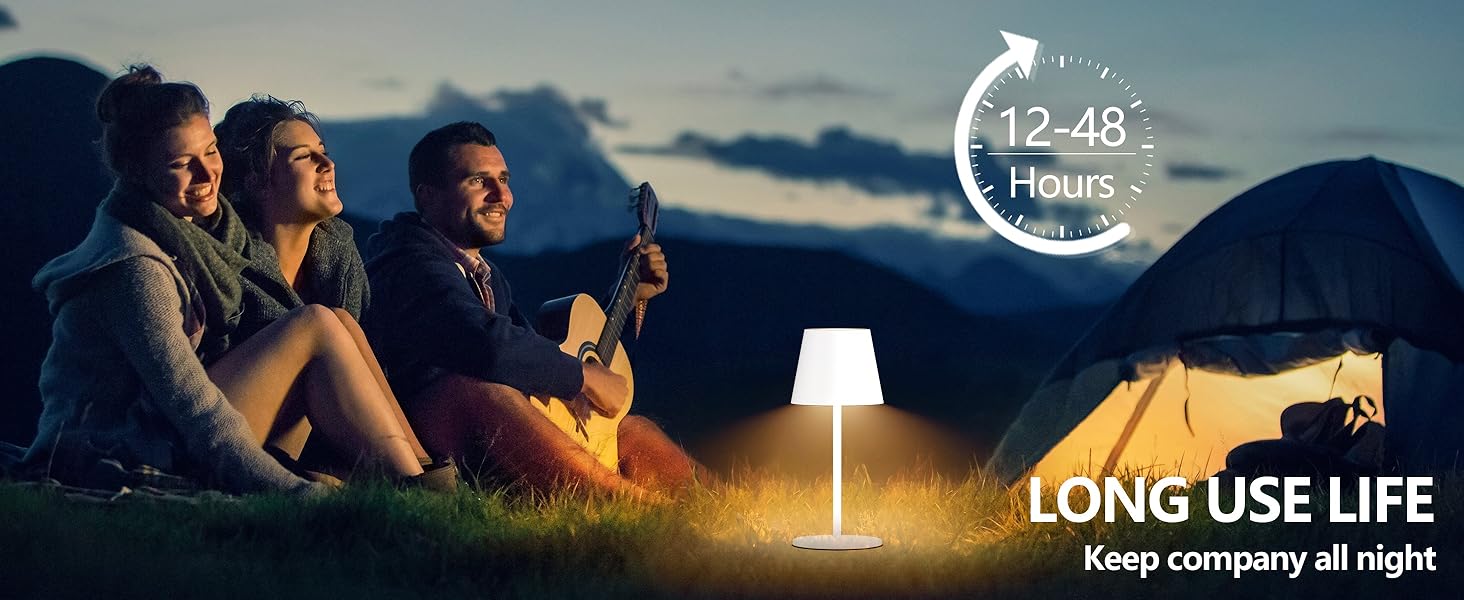 Світлодіодний акумуляторний настільний світильник 26 см, 5000mAh, IP54 (2 шт.) - кемпінговий, для ресторану, спальні, бару