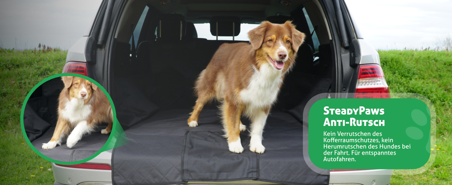 Захист для багажника авто для собак [надміцний клямка] - килимок для багажника, ковдра для собак, SUV, Kombi, Kleinwagen - захист від вологи та бруду - безпечна перевозка собак, стандартний чорний колір