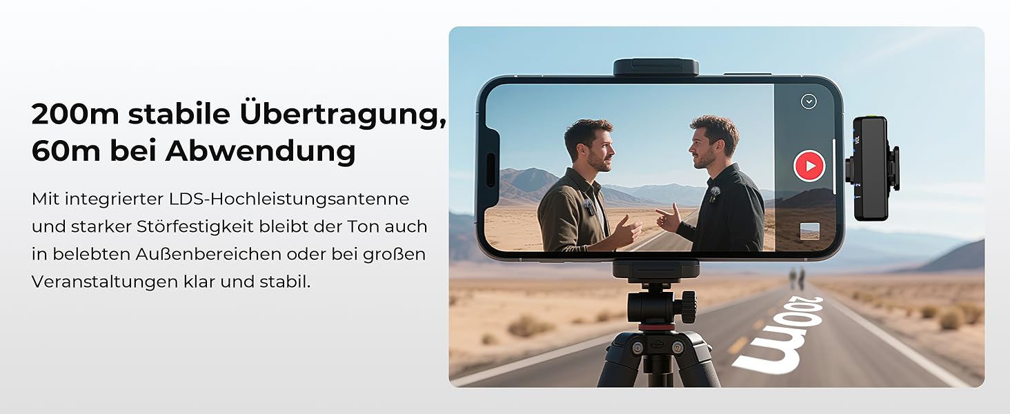 Мікрофон FULAIM X6S: Бездротовий петличний мікрофон з AI шумозаглушенням для iPhone, камер, відео та Vlogging