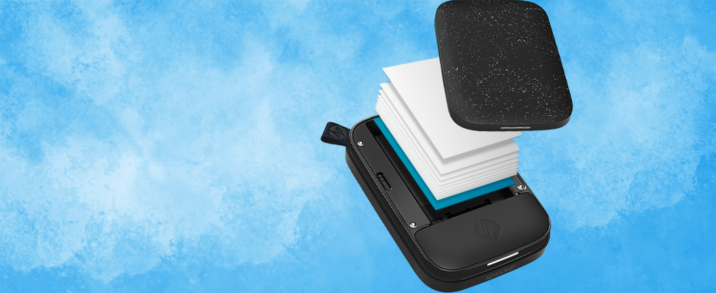 HP Sprocket: Портативний принтер для миттєвого друку фото, 5.1 x 7.6 см, білий. Стартовий набір