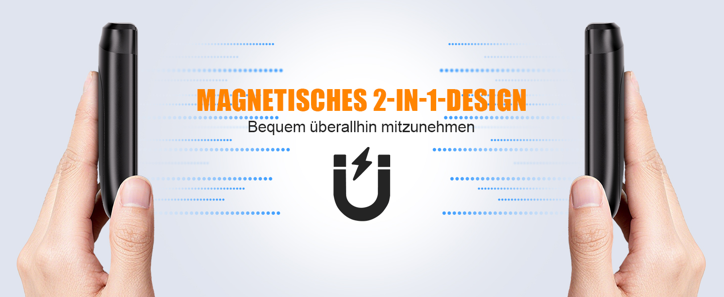 Електричний грілка для рук 2-в-1, 6000 mAh з магнітом, багаторазовий, 3 режими нагріву, USB-зарядка, компактний