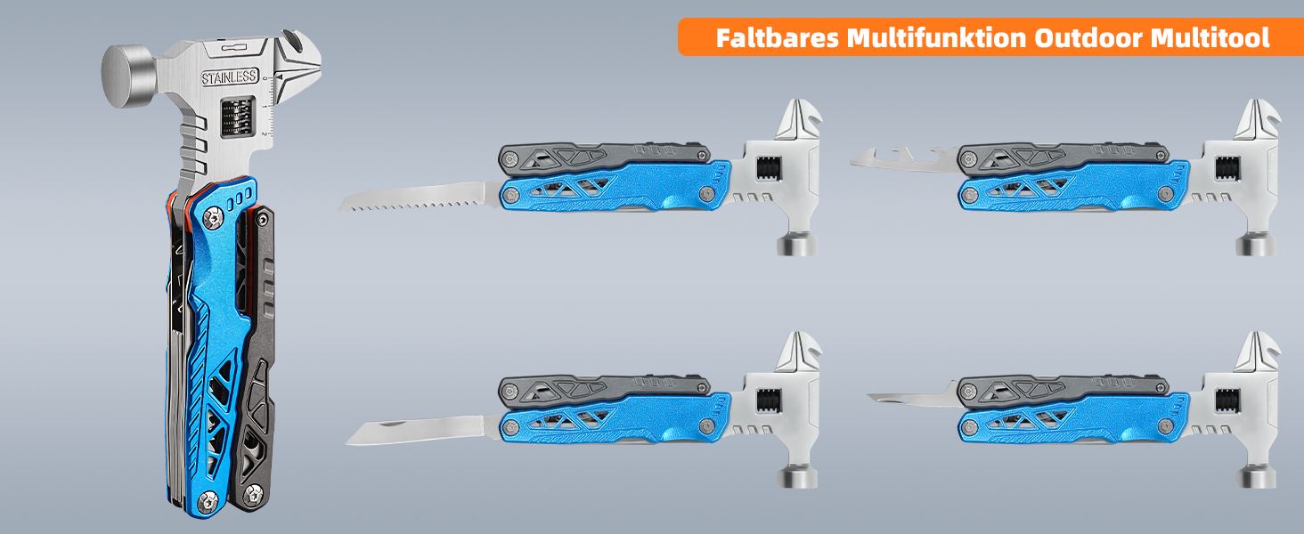 Мультитул Rollgabelschlüssel 18 в 1: преміум-мультитул з титанової сталі для чоловіків, кемпінгу, відпочинку на природі та надзвичайних ситуацій