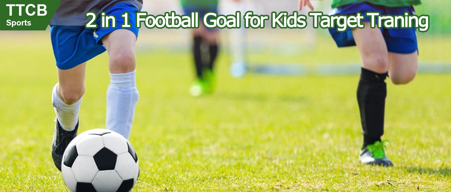 TTCB Sports 2-in-1 Kids Soccer Goal - 5 Target Areas, Pop-Up Soccer Goal Net with Carry Bag, Ideal for Soccer Training & Gifts for Boys - Orange, 150x120x120cm