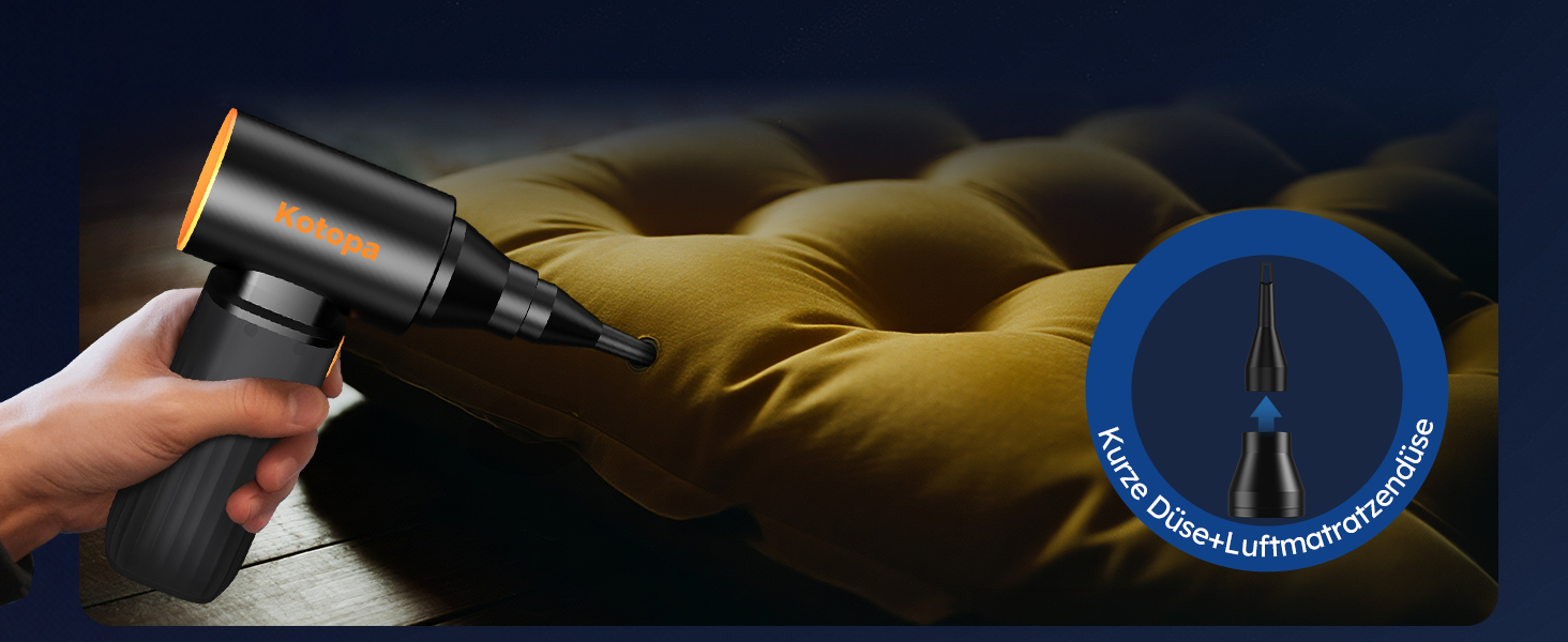 Електричний пилосос для повітря, 3 швидкості, 200000 обертів/хв, акумулятор 8000 mAh, тихий, для чищення ПК, клавіатур, авто та зовнішнього використання (чорний)