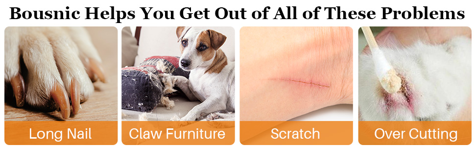 Шліфувальник для собак Bousnic Krallenschleifer з 2 LED-ліхтариками - тихий, потужний електричний триммер для догляду за кігтями собак та котів (Navy)