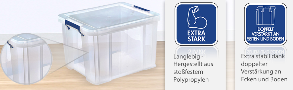 Велика пластикова коробка для зберігання з кришкою BANKERS BOX ProStore 70 л, 30×58×38,5 см