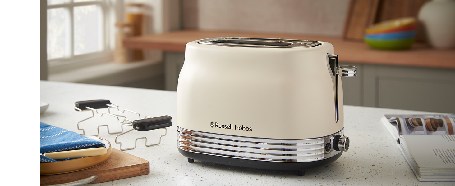 Електричний чайник Russell Hobbs Hanley Retro Jasmine 1.7л, 2400W, нержавіюча сталь, кремово-білий, вінтажний дизайн