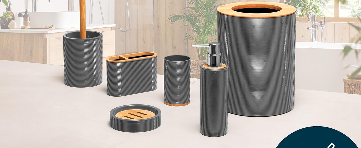 Підставка для мила Bremermann Segno з бамбука та пластику (чорна)