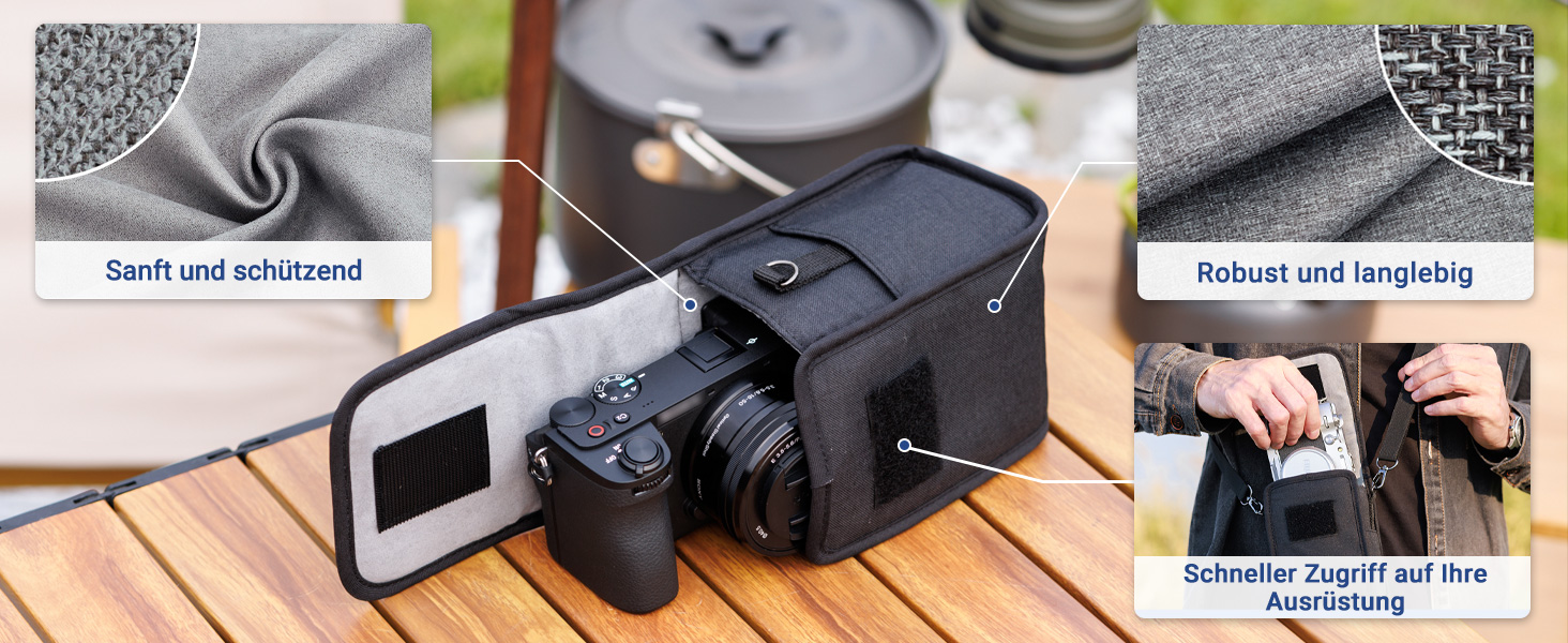 Сумка для камери JJC Kompakt: сумісна з Fuji X100VI/X100V/X100T, Sony a6700/a6600/a6400/a6100, Canon EOS M5/M50, Ricoh GRIII, Leica SOFORT2 (Чорний)