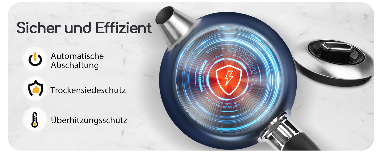 Електричний чайник Aigostar з регулюванням температури, 1,7 л, ретро-дизайн, матове покриття, цифровий дисплей, функція підтримки тепла, без пластику всередині, BPA-free (темно-синій)