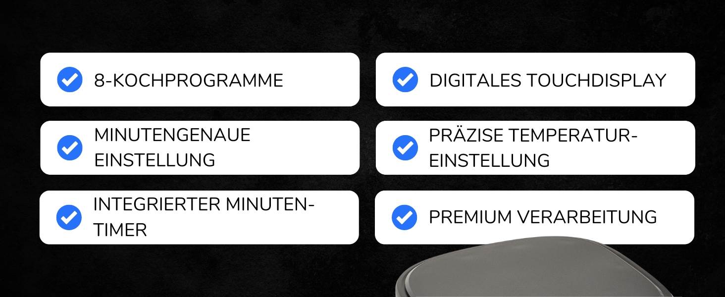 Фритюрниця без олії Sommertal HF760-7,6L XXL Airfryer з сенсорним екраном, 8 програм, 2000 Вт - економна та здорова, велика фритюрниця