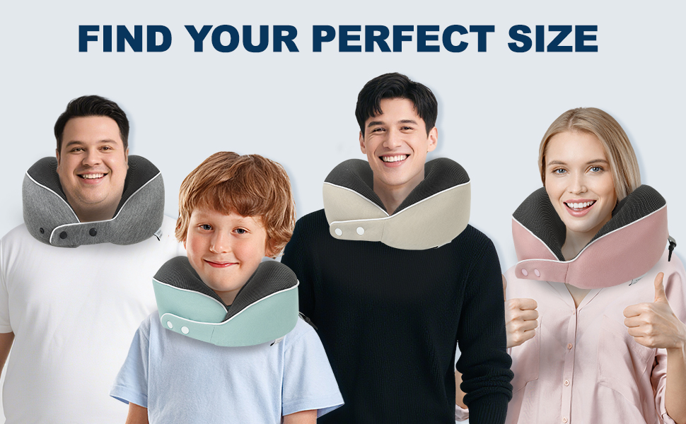 Подушка для шиї Comfy - для подорожей (літак, авто, поїзд) з регулюванням, Memory Foam, 3D-маска, сірий