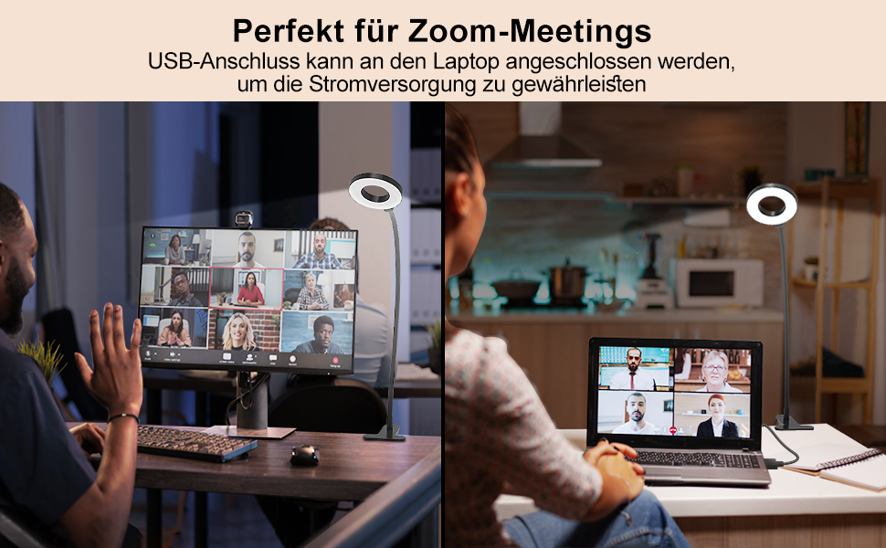 iZELL LED лампа для читання з гнуким світильником - 3 режими, 10 рівнів яскравості, USB-зарядка, 40 см