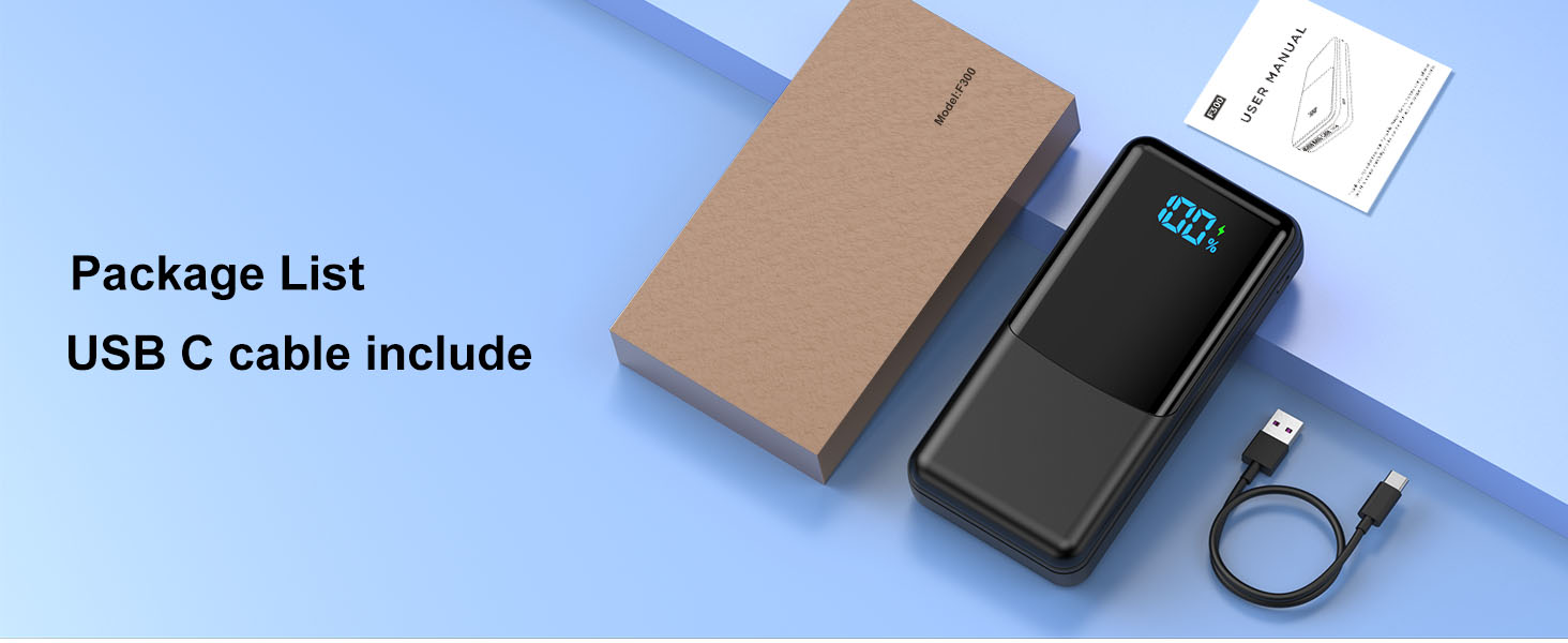 Power Bank Coblob 27000mAh з LED дисплеєм, 3 виходи, 2 входи, чорний