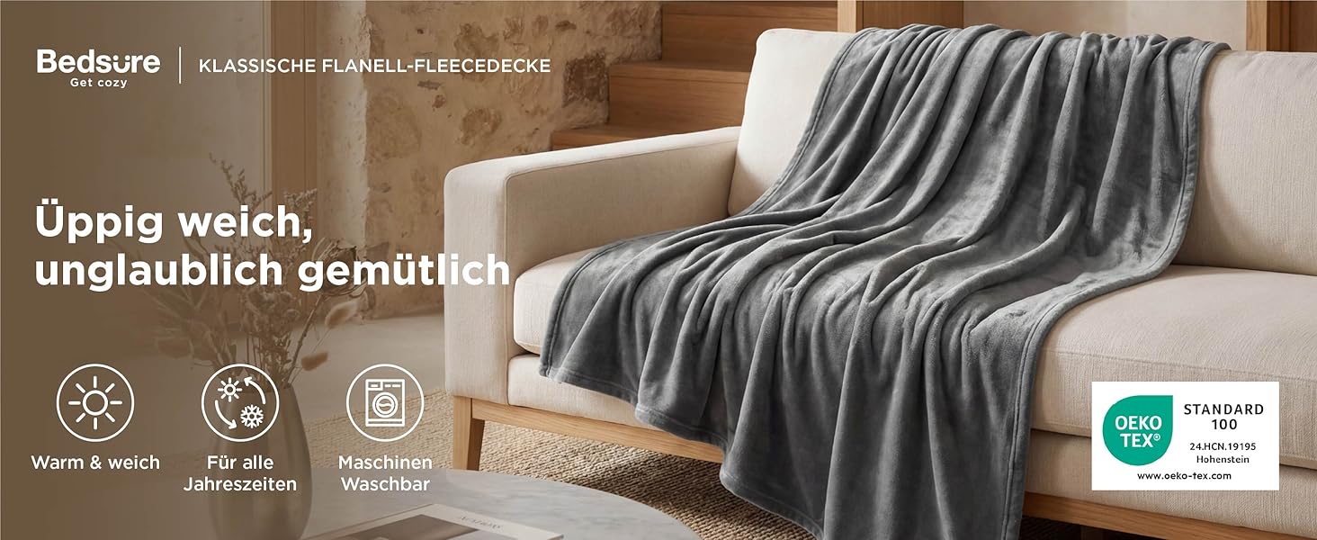 BEDSURE Плед фланелевий теплий, м'який, 150x200 см - ідеальний подарунок для жінок. Плед для дивана, ковдра для відпочинку.