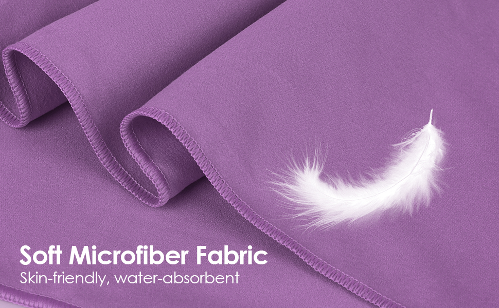 Набір рушників з мікрофібри (3 шт.): 180x80 см + 2 шт. 80x40 см. Ідеально для фітнесу, сауни, пляжу, подорожей. Темно-зелений (фіолетовий)