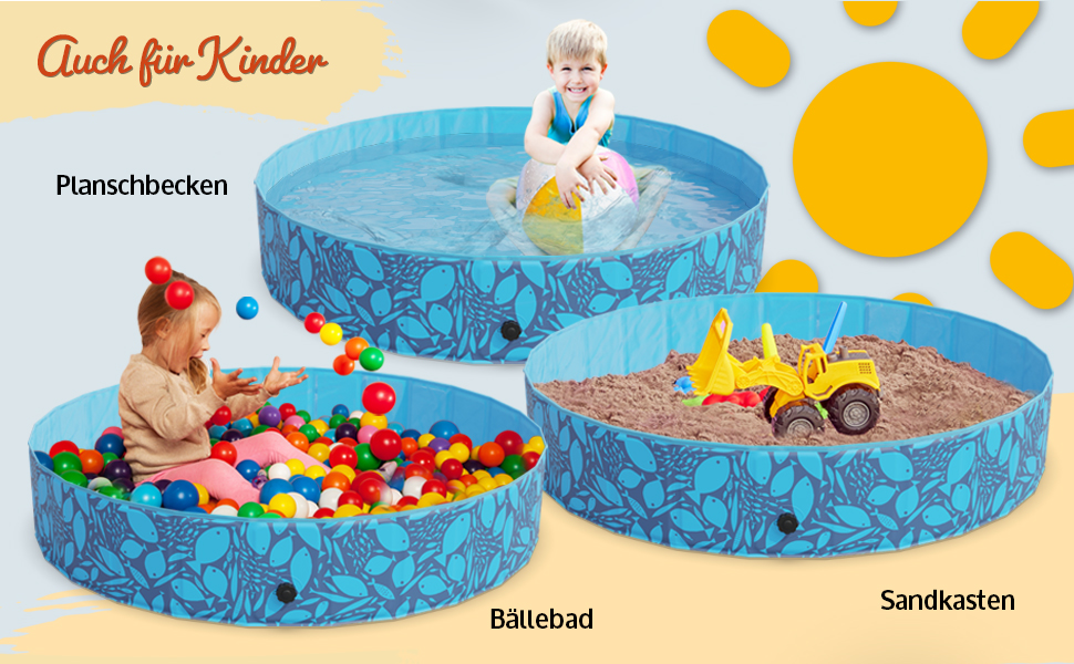 Зручний надувний басейн для собак, дітей - ZooPrintz, 120x30 см