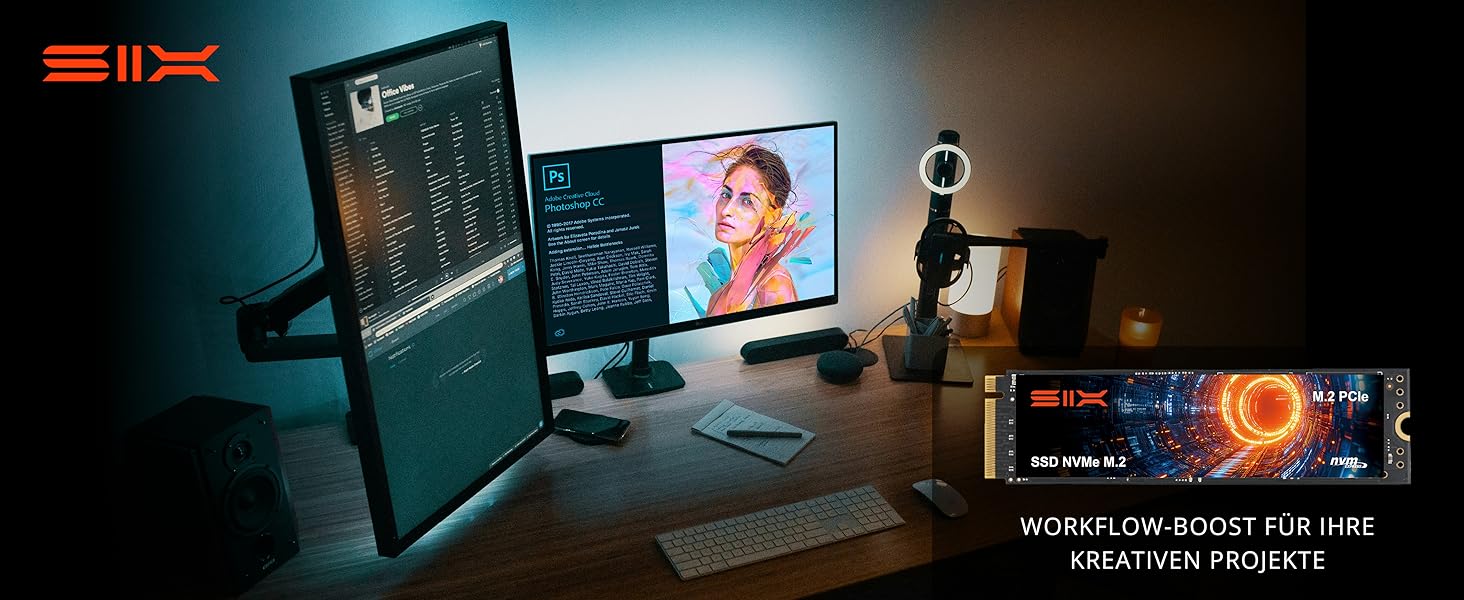 SSD NVMe M.2 PCIe 4.0 2TB X7400 з радіатором - для ігор, PS5, ноутбук, ПК