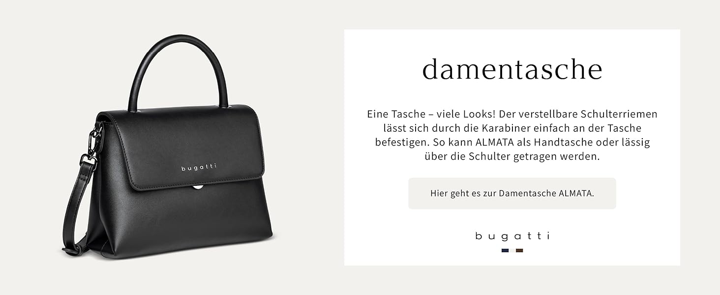 Сумка Bugatti Almata на плече з відділенням для смартфона, кросбоді для жінок, чорна