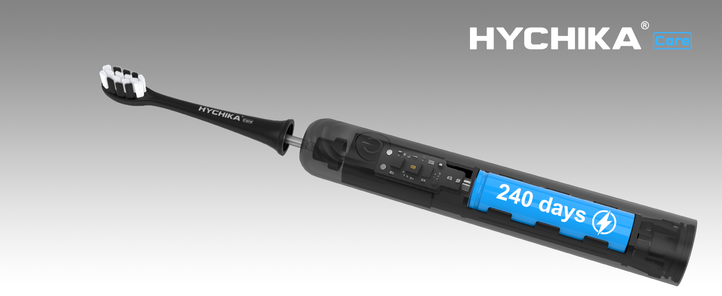 Електрична зубна щітка для дорослих з акумулятором 240 днів, 8 насадок, 3 режими, таймер 2 хв, IPX7 водонепроникна, чорна