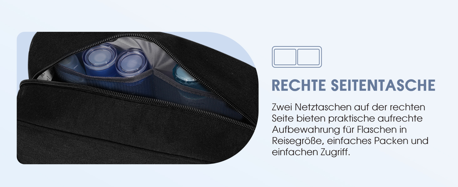 Чоловічий туалетний набір Narwey: водонепроникна, міцна косметичка для подорожей з багатьма відділеннями (чорний)