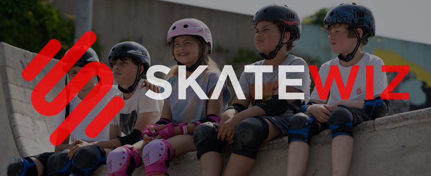 Дитячий захисний комплект SKATEWIZ для роликів – наколінники, налокітники, захист для дітей та дорослих, 6 предметів, ергономічна посадка, посилені амортизуючі вставки