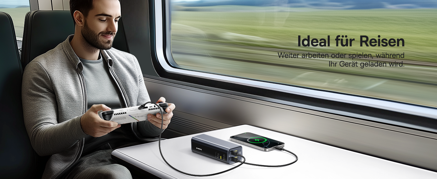 Power Bank Baseus EnerGeek 145W 20800mAh з 2x USB-C PD 3.0 (100W) та Digital Display для Ноутбуків, MacBook, iPhone, Samsung, SteamDeck