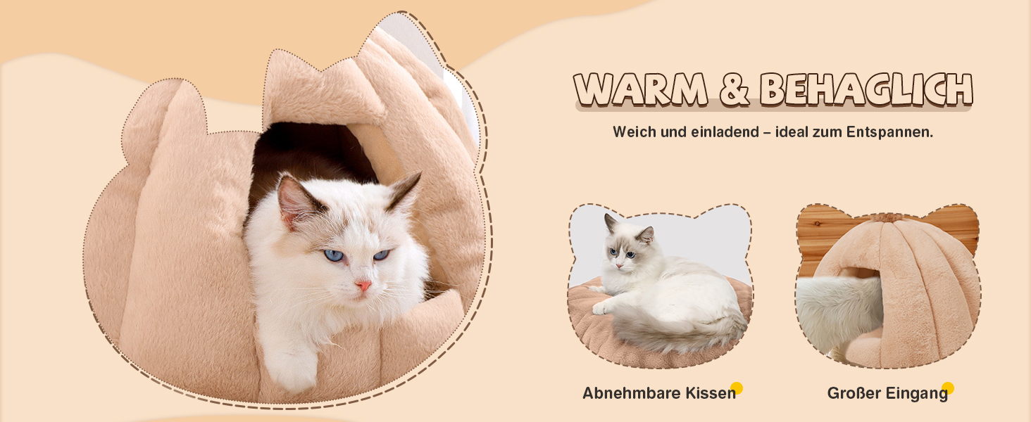 Кішка/Собака, Будинок-Печера ALLSOPETS, Igloo, Зйомний М'який Кисень, Для Маленьких і Середніх Тварин, Глетчер Блакитний, L