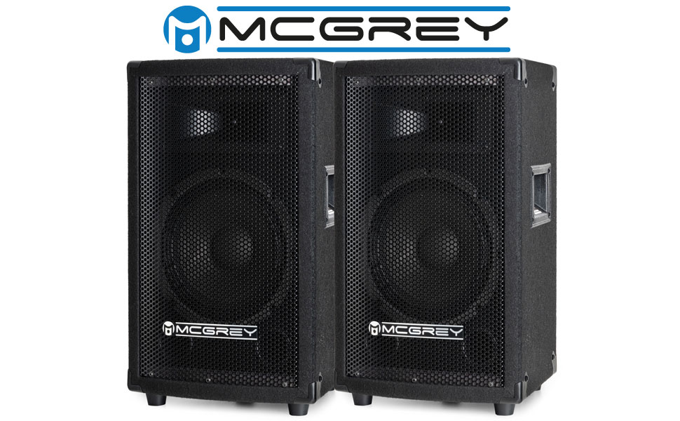 Пара акустичних колонок McGrey TP-8 для DJ та вечірок, 8'' сабвуфер, 300 Вт, пасивні, 2-смугові, дерев'яний корпус, чорні