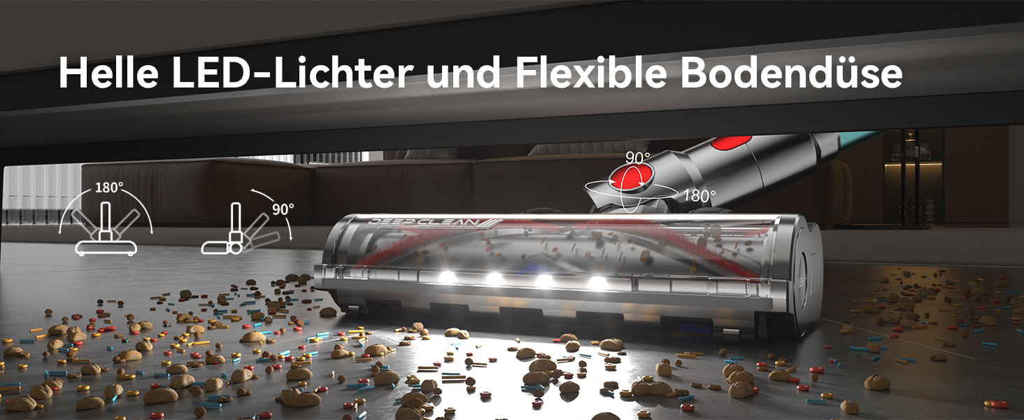 Бездротовий акумуляторний пилосос YU7 580W з потужністю всмоктування 47000Pa, час роботи до 70 хвилин, сенсорний екран, для килимів, шерсті тварин, твердих поверхонь