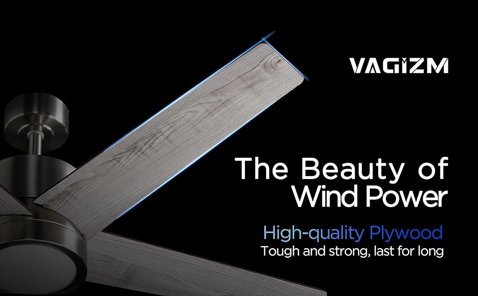 Стеляний вентилятор з підсвічуванням для спальні: 132 см тихий вентилятор з пультом дистанційного керування, ідеальний для вітальні – горіх, 6 швидкостей та трикольорові диммери – 220-240V 5