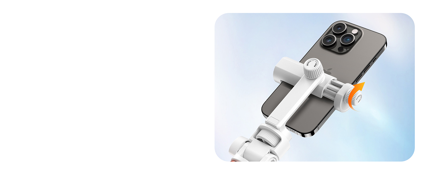 Штатив для смартфона та селфі-стика з пульт дистанційного керування, 158 см, міцна конструкція, регульований, для iPhone/Android (Мінеральний білий)