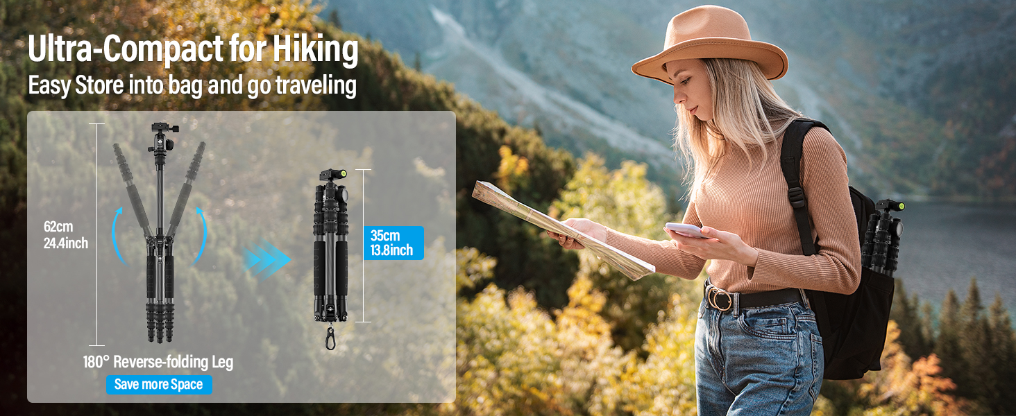 Штатив SIRUI AM-5C Carbon з кульковою головкою, 140 см, вантажопідйомність 10 кг