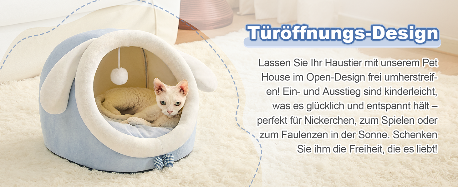 Квіткова хатинка для котів Jiupety, ліжечко-печера для котів, котяче ліжко-печера M (38x37x32 см), будиночок для котів з неслизьким дном, котячий кошик з пральною знімною подушкою, зелений, зелений жаб (M, блакитний)