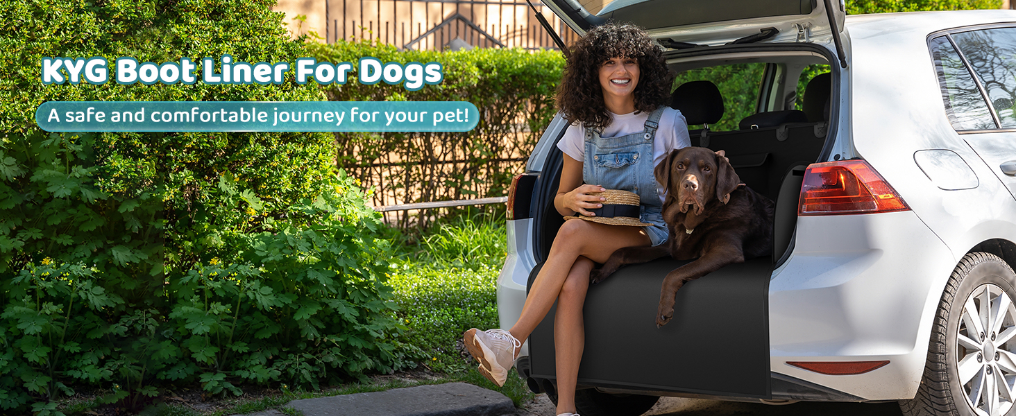 Захист для багажника автомобіля KYG: водонепроникний килимок для собак з боковими захистами, 185x105x38 см, чорний