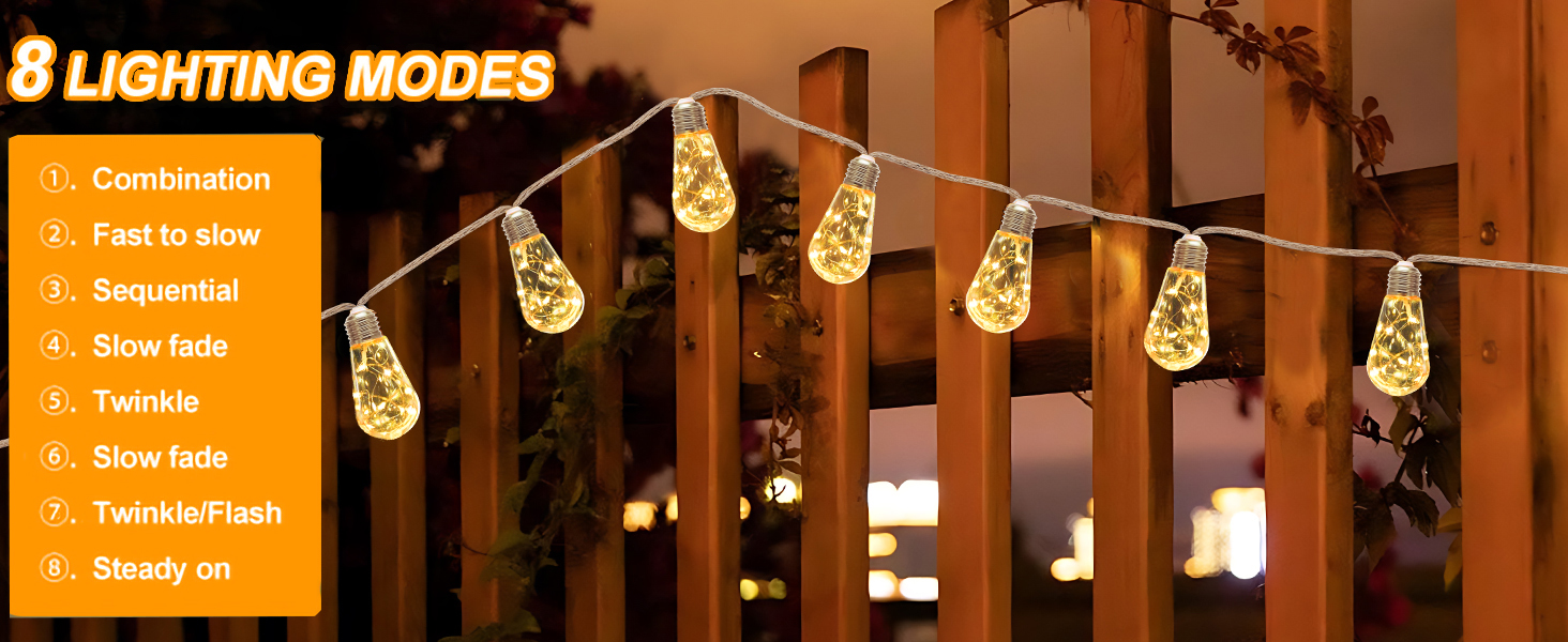 LED гірлянда Redefun 9м, 16 лампочок, зовнішня та внутрішня, 8 режимів, таймер, для декору саду, балкону, вечірки, весілля, з вилкою