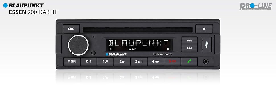 Автомагнітола Blaupunkt Essen 200 DAB BT 1-DIN, Bluetooth, CD, DAB+, USB, AUX, 200Вт, гучний зв'язок