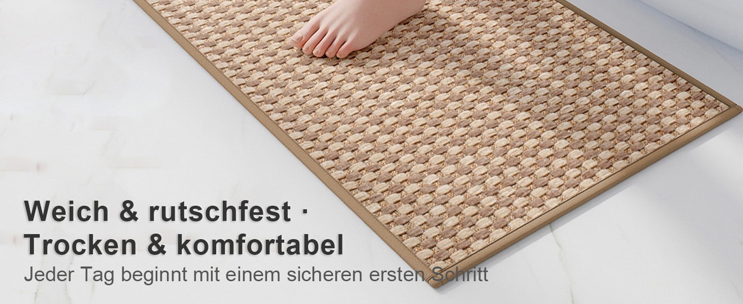 Килимок для ванної кімнати Badteppich Chenille, протиковзкий та вологопоглинаючий, 50 x 150 см, коричневий