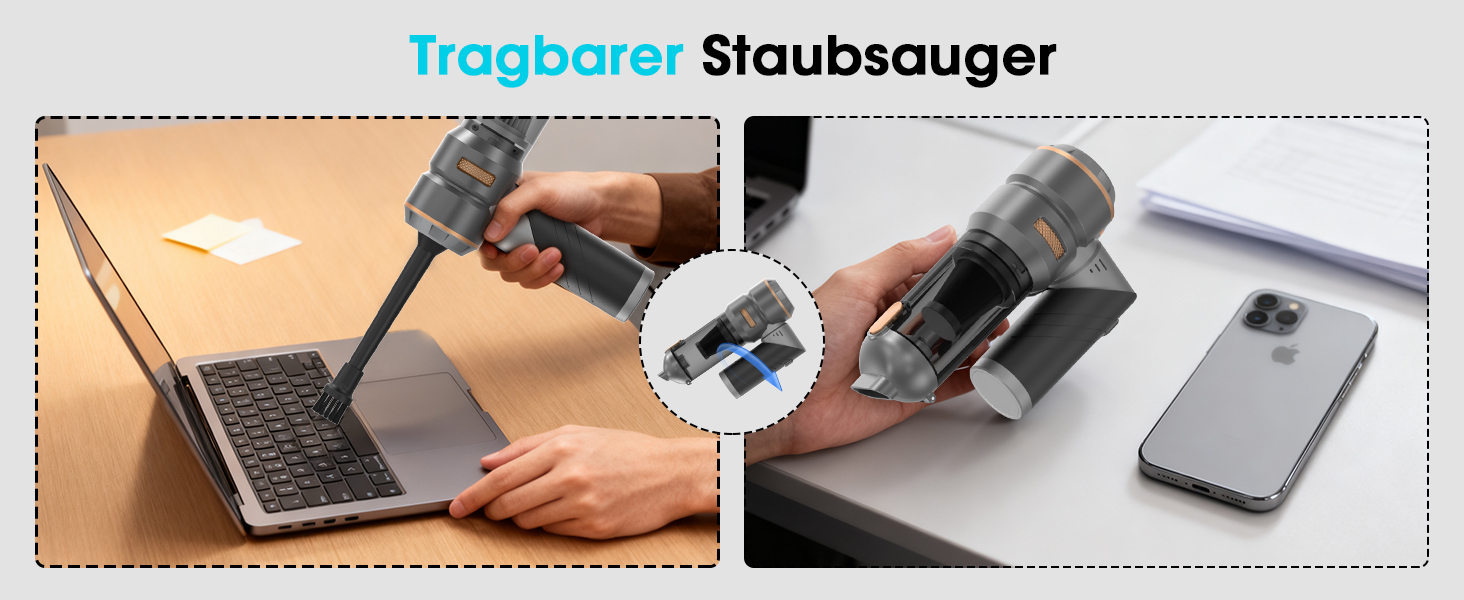 Акумуляторний бездротовий пилосос Handstaubsauger 16000Pa з насадками для авто, дому, офісу