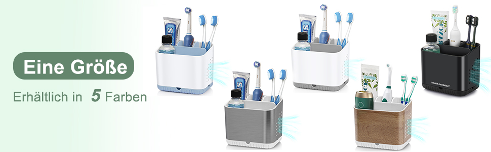 Тримач для зубних щіток електричних, органайзер для ванної кімнати, великий, чорний